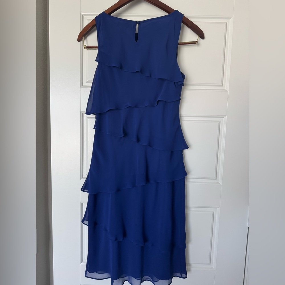 Chaps Royal Blue Tiered Midi Dress